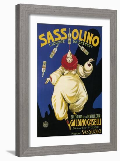 Italy - Sassolino Liquore da Dessert Promotional Poster-Lantern Press-Framed Art Print