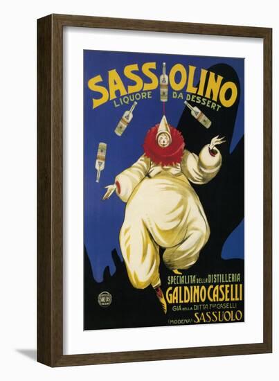 Italy - Sassolino Liquore da Dessert Promotional Poster-Lantern Press-Framed Art Print