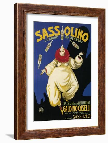 Italy - Sassolino Liquore da Dessert Promotional Poster-Lantern Press-Framed Art Print