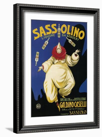 Italy - Sassolino Liquore da Dessert Promotional Poster-Lantern Press-Framed Art Print