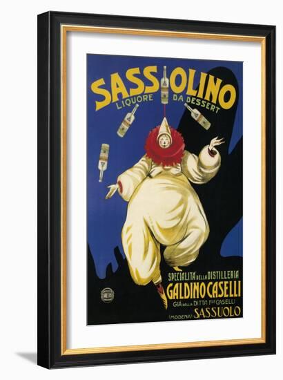 Italy - Sassolino Liquore da Dessert Promotional Poster-Lantern Press-Framed Art Print