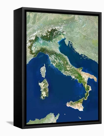 Italy, Satellite Image-PLANETOBSERVER-Framed Premier Image Canvas