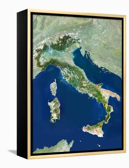 Italy, Satellite Image-PLANETOBSERVER-Framed Premier Image Canvas