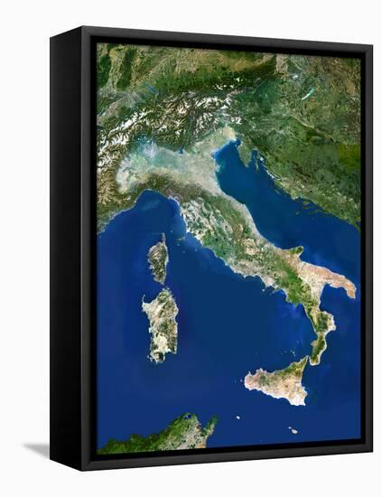 Italy, Satellite Image-PLANETOBSERVER-Framed Premier Image Canvas