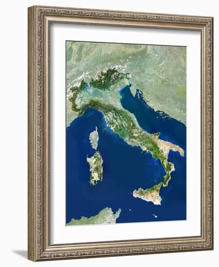 Italy, Satellite Image-PLANETOBSERVER-Framed Photographic Print