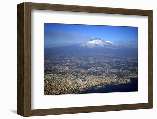 Italy, Sicily, Aerial View of Mount Etna. City of Catania in the Foreground-Michele Molinari-Framed Photographic Print