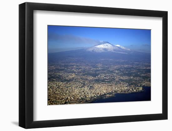 Italy, Sicily, Aerial View of Mount Etna. City of Catania in the Foreground-Michele Molinari-Framed Photographic Print