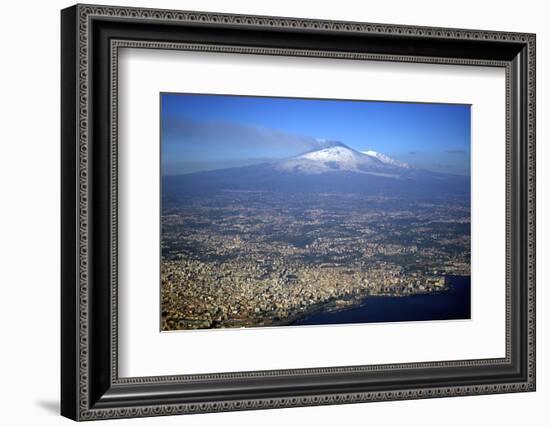 Italy, Sicily, Aerial View of Mount Etna. City of Catania in the Foreground-Michele Molinari-Framed Photographic Print