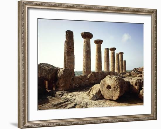 Italy, Sicily, Agrigento, Doric Temple of Heracles-null-Framed Giclee Print