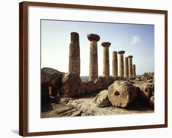 Italy, Sicily, Agrigento, Doric Temple of Heracles-null-Framed Giclee Print