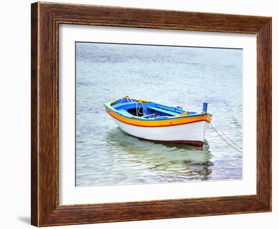 Italy, Sicily, Mondello. Wooden fishing boats in harbor-Terry Eggers-Framed Photographic Print