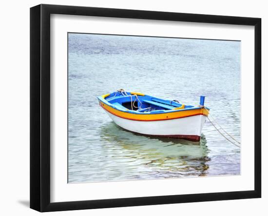 Italy, Sicily, Mondello. Wooden fishing boats in harbor-Terry Eggers-Framed Photographic Print