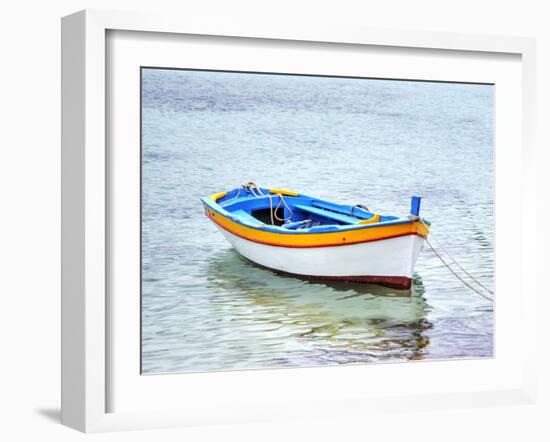 Italy, Sicily, Mondello. Wooden fishing boats in harbor-Terry Eggers-Framed Photographic Print