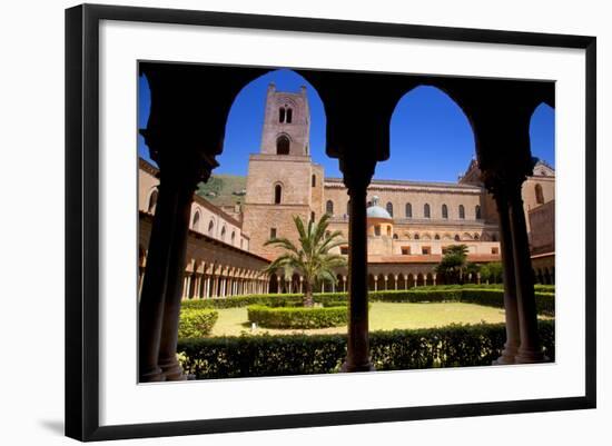 Italy, Sicily, Monreale. the Cathedral Form under the Monastery Arches.-Ken Scicluna-Framed Photographic Print