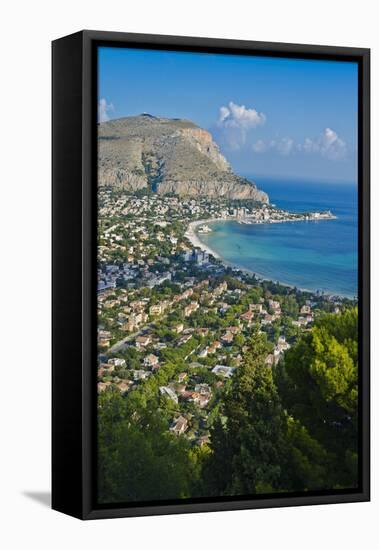 Italy, Sicily, Palermo, Modello, View of Monte Pellegrino-Udo Bernhart-Framed Premier Image Canvas