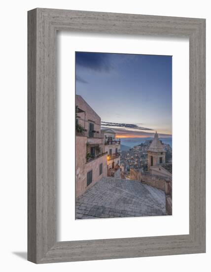 Italy, Sicily, Ragusa, Looking down on Ragusa Ibla at sunrise-Rob Tilley-Framed Photographic Print