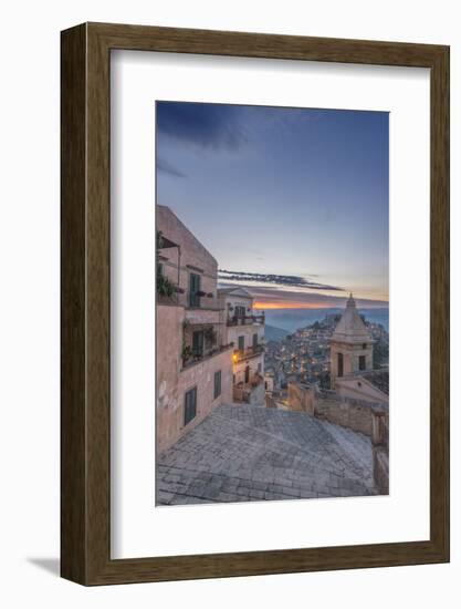 Italy, Sicily, Ragusa, Looking down on Ragusa Ibla at sunrise-Rob Tilley-Framed Photographic Print