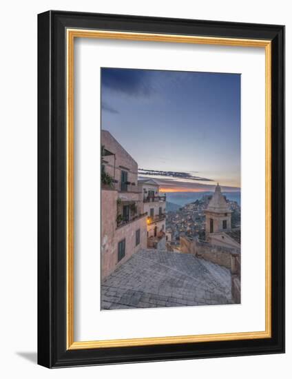 Italy, Sicily, Ragusa, Looking down on Ragusa Ibla at sunrise-Rob Tilley-Framed Photographic Print