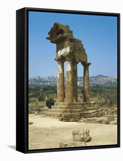 Italy, Sicily Region, Agrigento Province, Agrigento, Valley of Temples, Temple of Dioscuri-null-Framed Premier Image Canvas