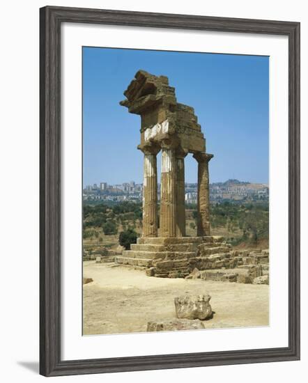 Italy, Sicily Region, Agrigento Province, Agrigento, Valley of Temples, Temple of Dioscuri-null-Framed Giclee Print