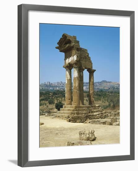 Italy, Sicily Region, Agrigento Province, Agrigento, Valley of Temples, Temple of Dioscuri-null-Framed Giclee Print