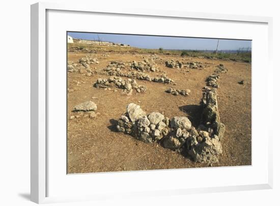 Italy, Sicily Region, Province of Siracusa, Thapsos Archaeological Site, Ruins of Village Huts-null-Framed Giclee Print