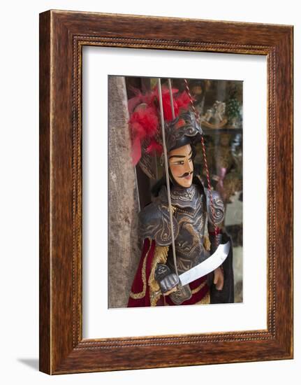 Italy, Sicily, Taormina, knight marionette puppet.-Merrill Images-Framed Photographic Print