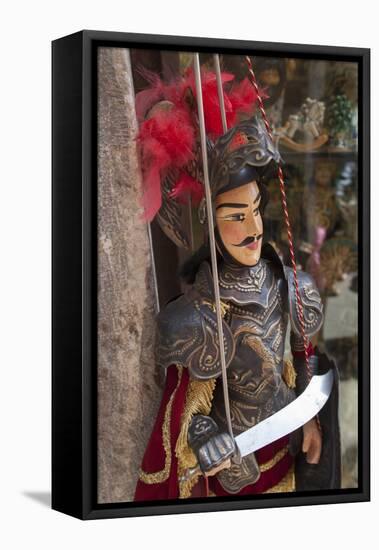 Italy, Sicily, Taormina, knight marionette puppet.-Merrill Images-Framed Premier Image Canvas