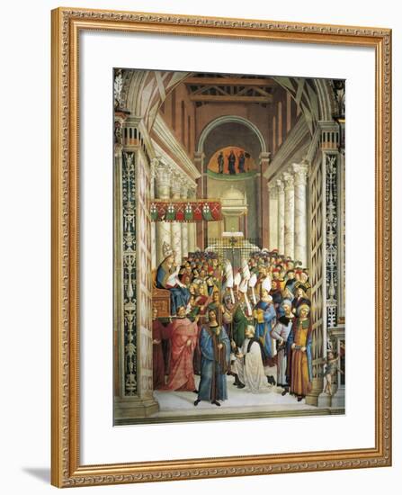 Italy, Siena, Cathedral, Piccolomini Library, Coronation of Pope Pius II-null-Framed Giclee Print