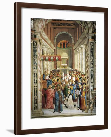 Italy, Siena, Cathedral, Piccolomini Library, Coronation of Pope Pius II-null-Framed Giclee Print