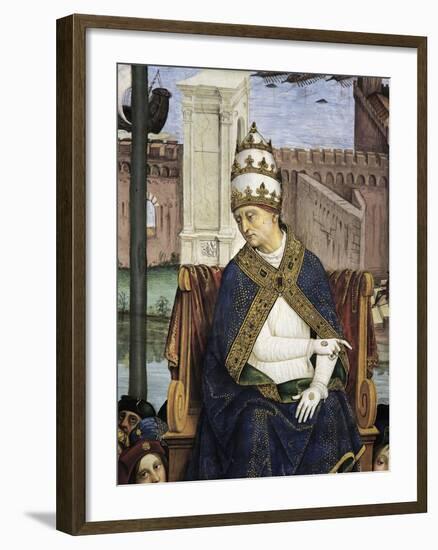 Italy, Siena, Cathedral, Piccolomini Library, Pius II Arriving in Ancona to Hasten Crusade-Bernardino Pinturicchio-Framed Giclee Print