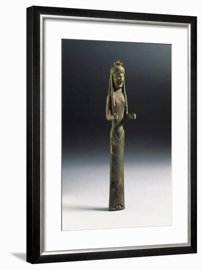 Italy, Siena Province, Gaiole in Chianti, Brolio, Bronze Statue Depicting Figure Making Offering-null-Framed Giclee Print