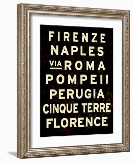 Italy Sign-null-Framed Art Print