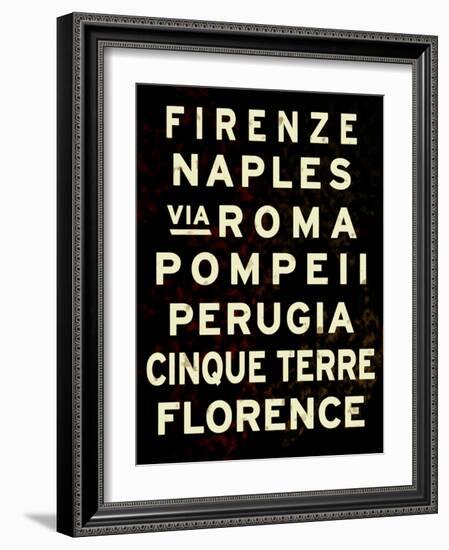 Italy Sign-null-Framed Art Print