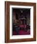 Italy, Somma Lombardo, Castello Visconti Di San Vito, Red Room with Royal Lombard Beds-null-Framed Giclee Print