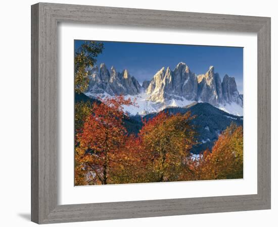 Italy, South Tirol, Villnš§tal, the Dolomites, Geislerspitzen, Trees, Autumn-Thonig-Framed Photographic Print