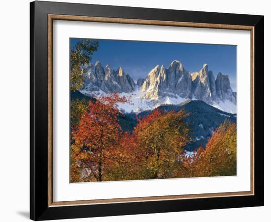 Italy, South Tirol, Villnš§tal, the Dolomites, Geislerspitzen, Trees, Autumn-Thonig-Framed Photographic Print