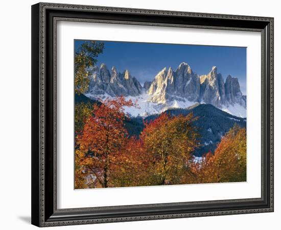 Italy, South Tirol, Villnš§tal, the Dolomites, Geislerspitzen, Trees, Autumn-Thonig-Framed Photographic Print