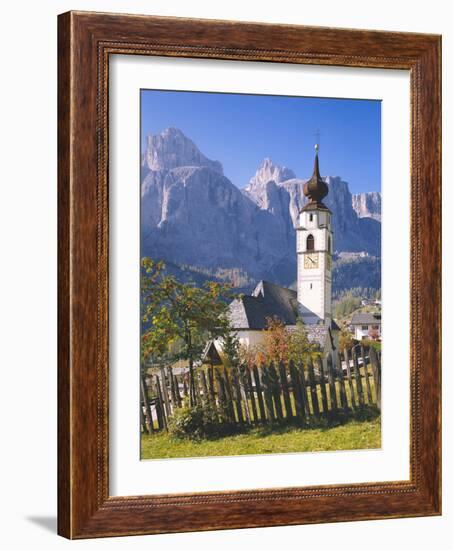 Italy, South Tyrol, Gr?Nertal, Dolomites, Kolfuschg, Church, Autumn-Thonig-Framed Photographic Print