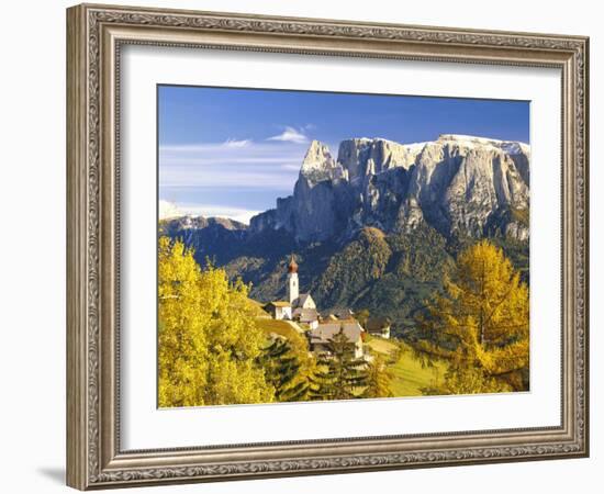 Italy, South Tyrol, Mittelberg, Schlern, Autumn-Thonig-Framed Photographic Print
