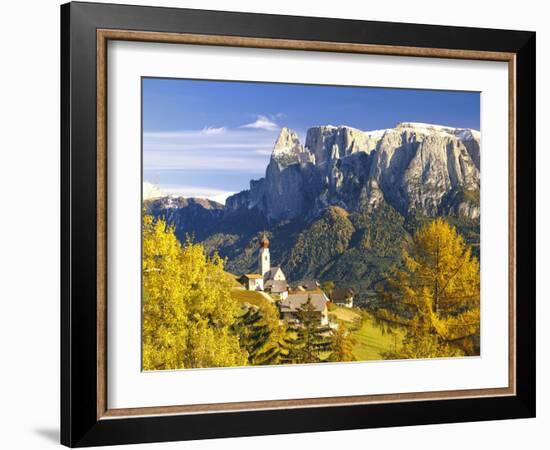 Italy, South Tyrol, Mittelberg, Schlern, Autumn-Thonig-Framed Photographic Print