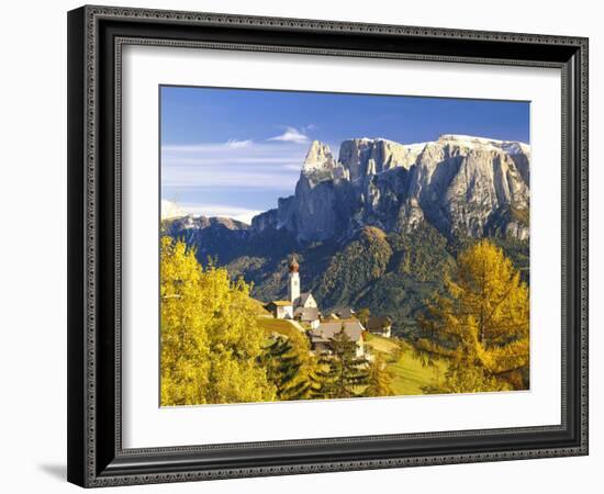 Italy, South Tyrol, Mittelberg, Schlern, Autumn-Thonig-Framed Photographic Print