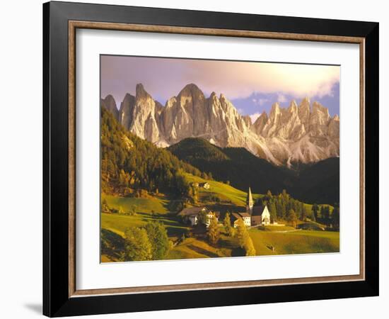 Italy, South Tyrol, Villn?Tal, St. Magdalena, Mountains, 'Geislerspitzen', Autumn-Thonig-Framed Photographic Print