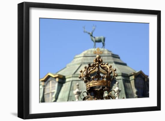 Italy, Stupinigi, Entrance Gate with House of Savoy Coat of Arms at Royal Hunting Lodge-null-Framed Premium Giclee Print