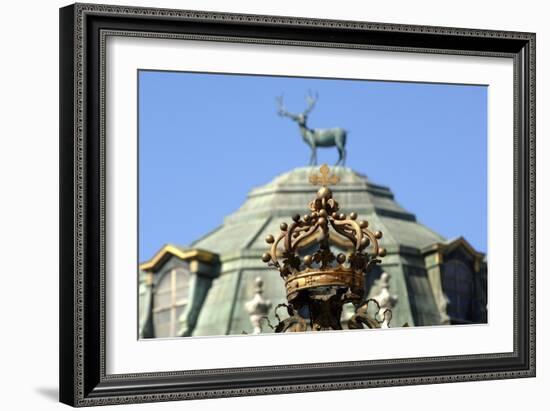 Italy, Stupinigi, Entrance Gate with House of Savoy Coat of Arms at Royal Hunting Lodge-null-Framed Premium Giclee Print