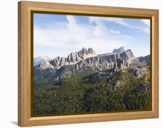 Italy, the Dolomites, Falzaregopass, Cinque Torre, Croda Di Lago, Monte Pelmo, Mountain Peaks-Dietmar Walser-Framed Premier Image Canvas