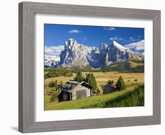 Italy, Trentino-Alto Adige, South Tyrol, Bolzano District, Alpe Di Siusi, Seiser Alm, Sassolungo (L-Peter Adams-Framed Photographic Print