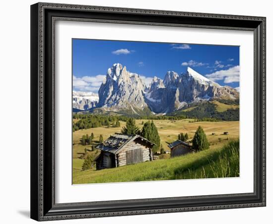 Italy, Trentino-Alto Adige, South Tyrol, Bolzano District, Alpe Di Siusi, Seiser Alm, Sassolungo (L-Peter Adams-Framed Photographic Print