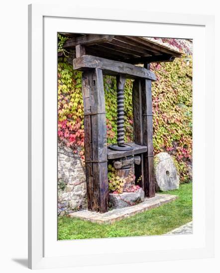 Italy, Tuscany. an Olive Oil Press on Display at a Winery in Tuscany-Julie Eggers-Framed Photographic Print