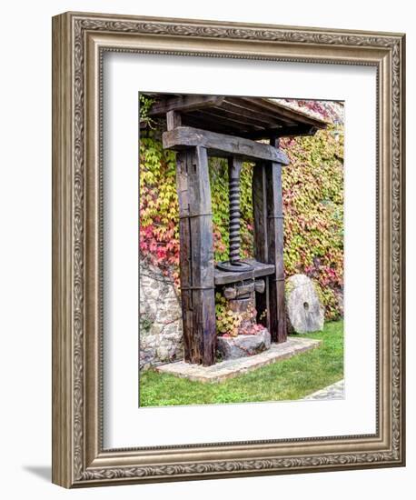 Italy, Tuscany. an Olive Oil Press on Display at a Winery in Tuscany-Julie Eggers-Framed Photographic Print